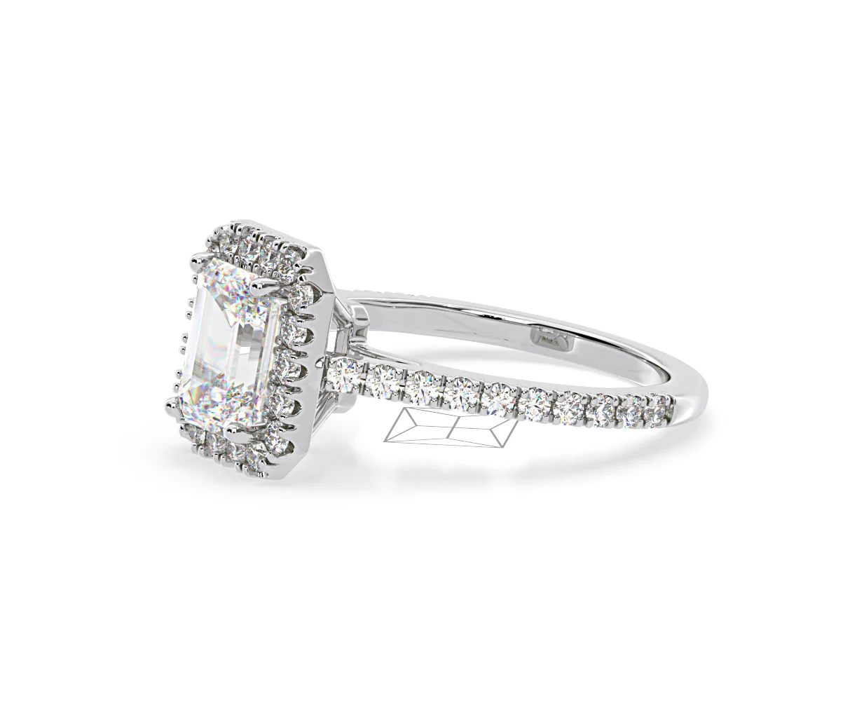 Annabelle Lab Diamond Halo Engagement Ring in Platinum 2.75ct F/VS1 - Image 99