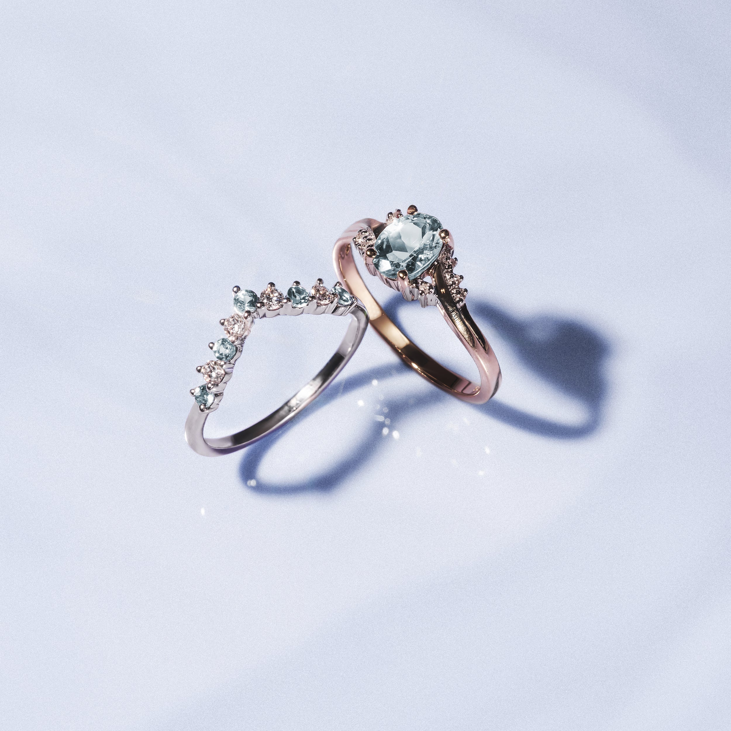 Aquamarine 0.70CT And Diamond 9K Yellow Gold Ring - Image 4