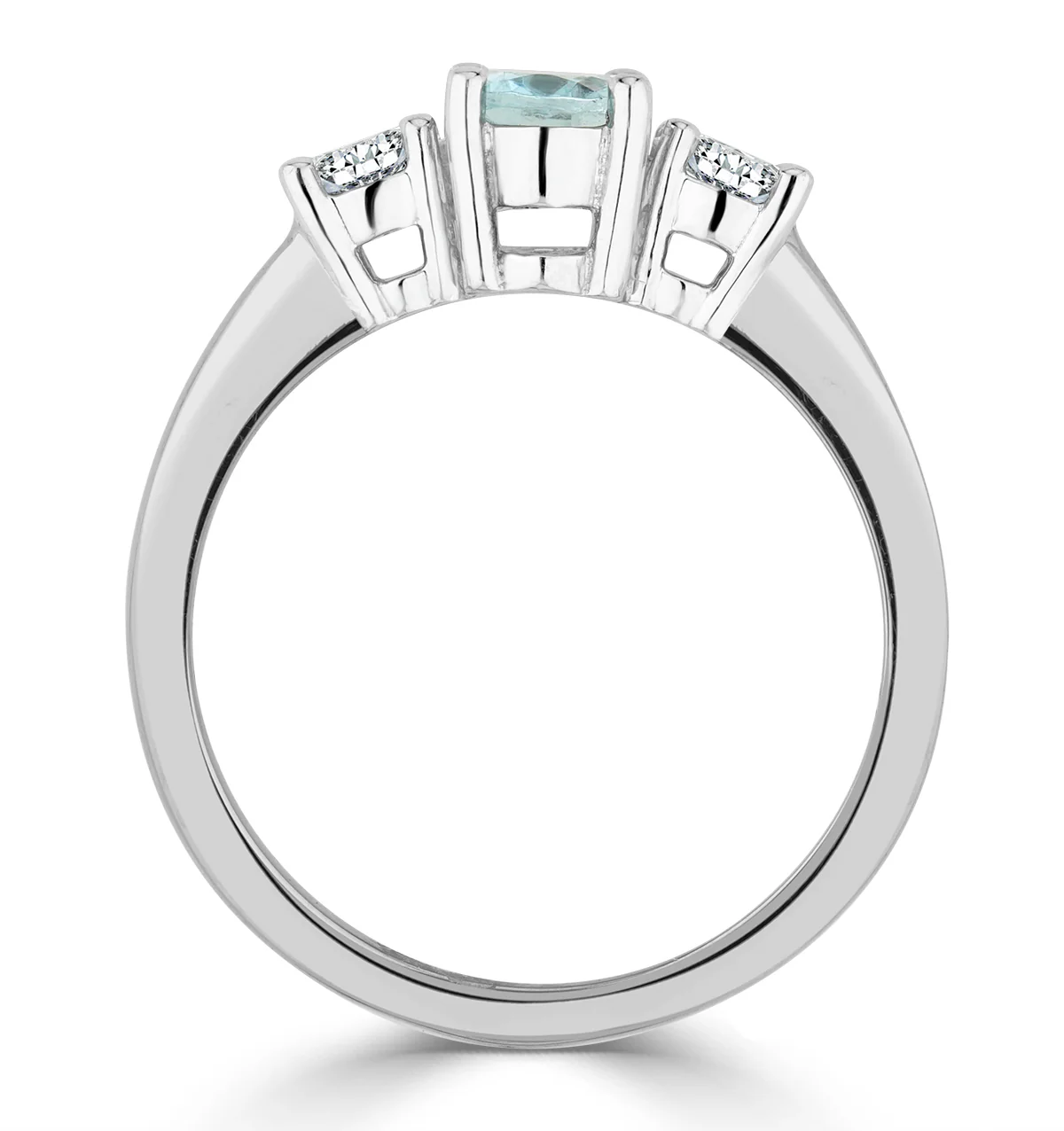Aquamarine 0.70ct and Lab Diamonds G/Vs 0.50ct 18K White Gold Ring - Image 3
