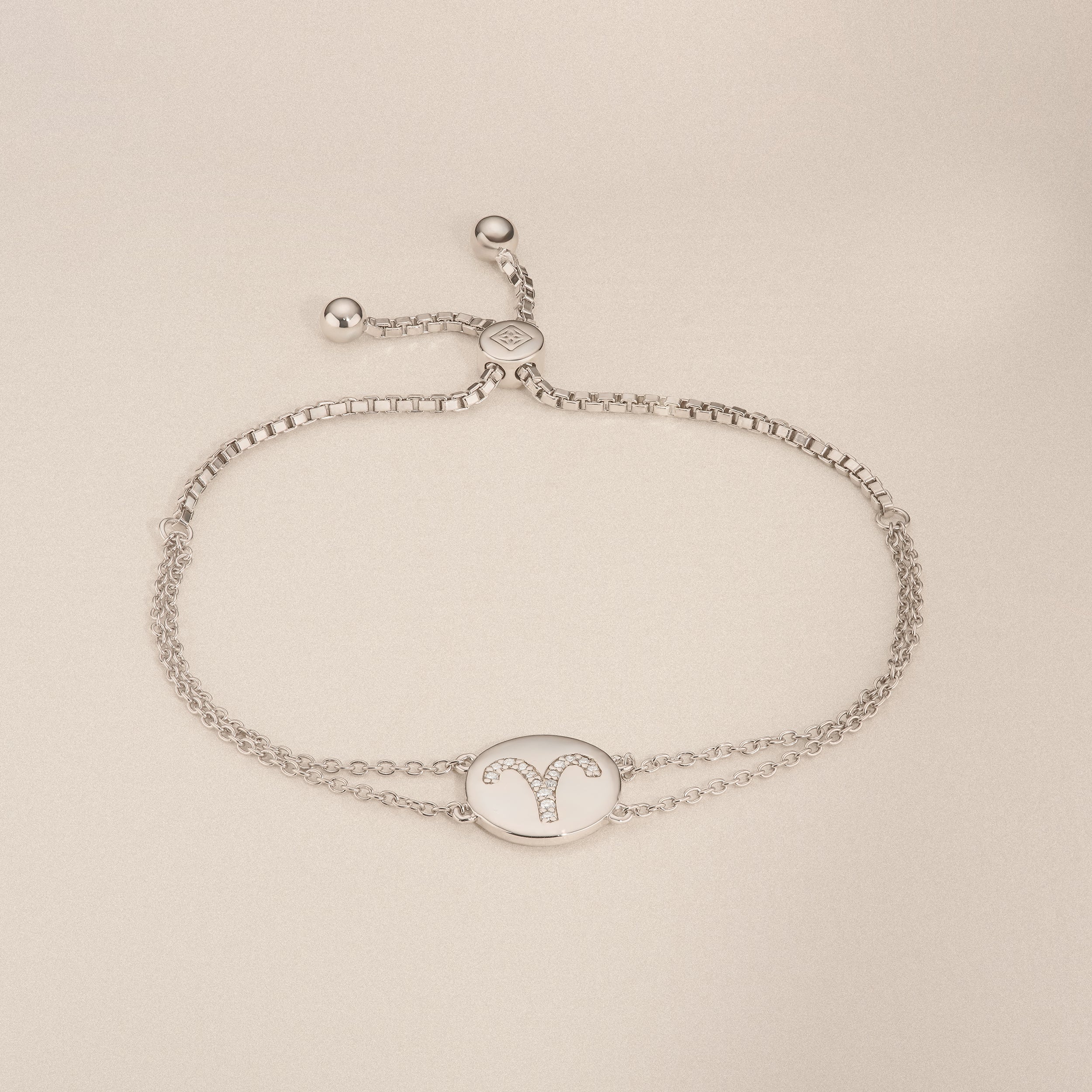Astrology Aries 0.07ct Lab Grown Diamond Adjustable Medallion Bracelet Sterling Silver - Image 6