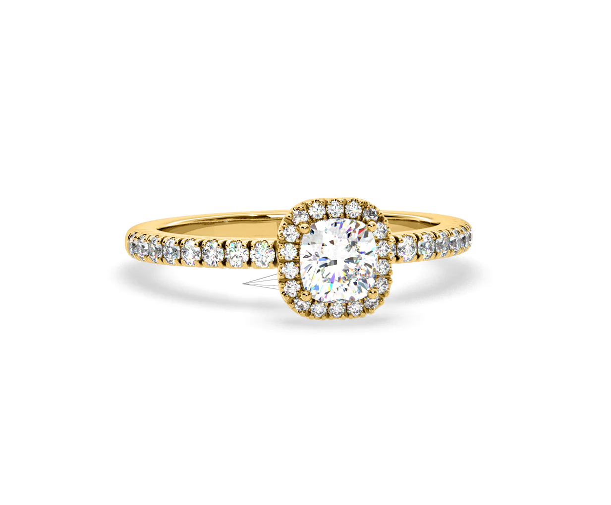 Beatrice Diamond Halo Engagement Ring in 18K Gold 1ct G/SI2 - Image 165