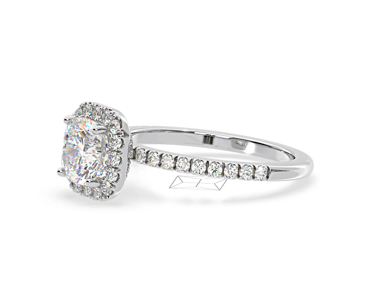 Beatrice Lab Diamond Halo Engagement Ring in Platinum 1.65ct F/VS1 - Image 100