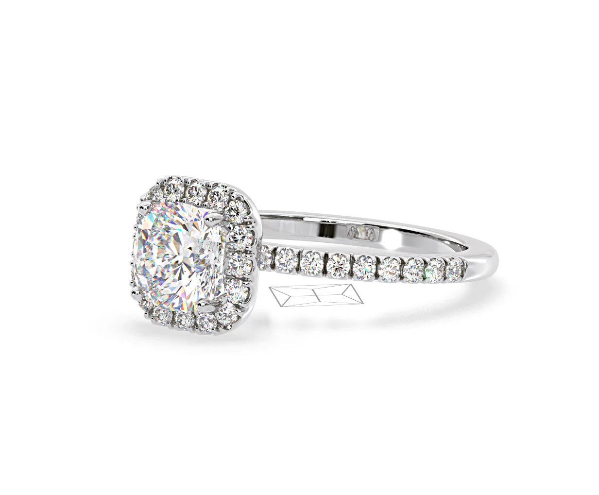 Beatrice Lab Diamond Halo Engagement Ring in Platinum 1.65ct F/VS1 - Image 96