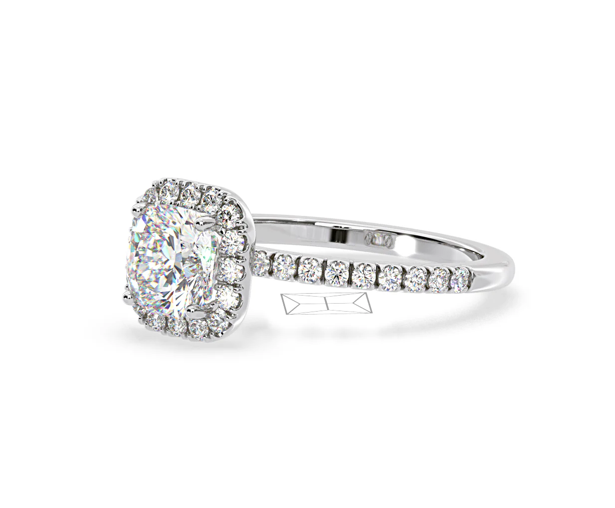 Beatrice Lab Diamond Halo Engagement Ring in Platinum 1.65ct F/VS1 - Image 97