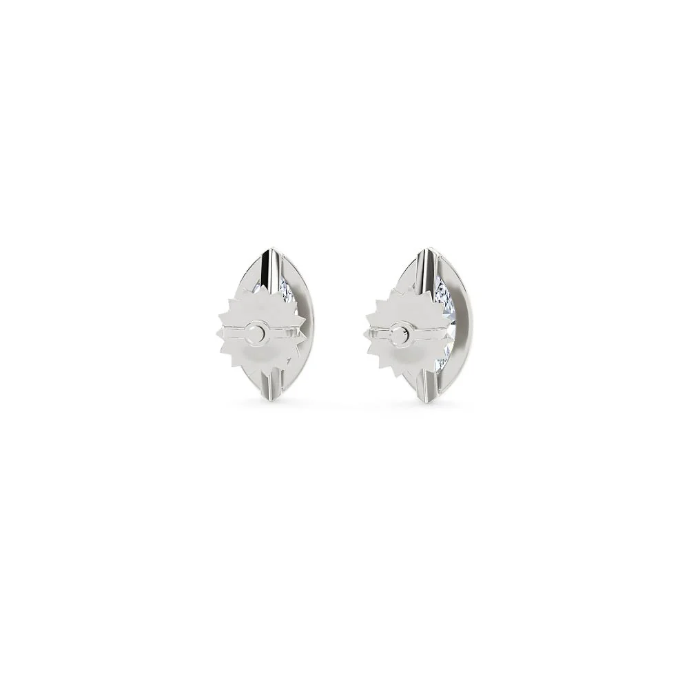 Bezel Set 1.00ct Marquise Cut Lab Diamond Stud Earrings in Platinum - Image 47