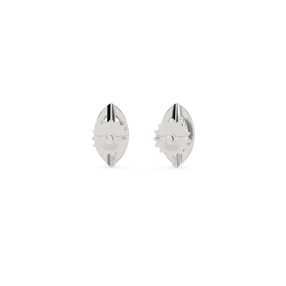 Bezel Set 1.00ct Marquise Cut Lab Diamond Stud Earrings in Platinum - Image 48