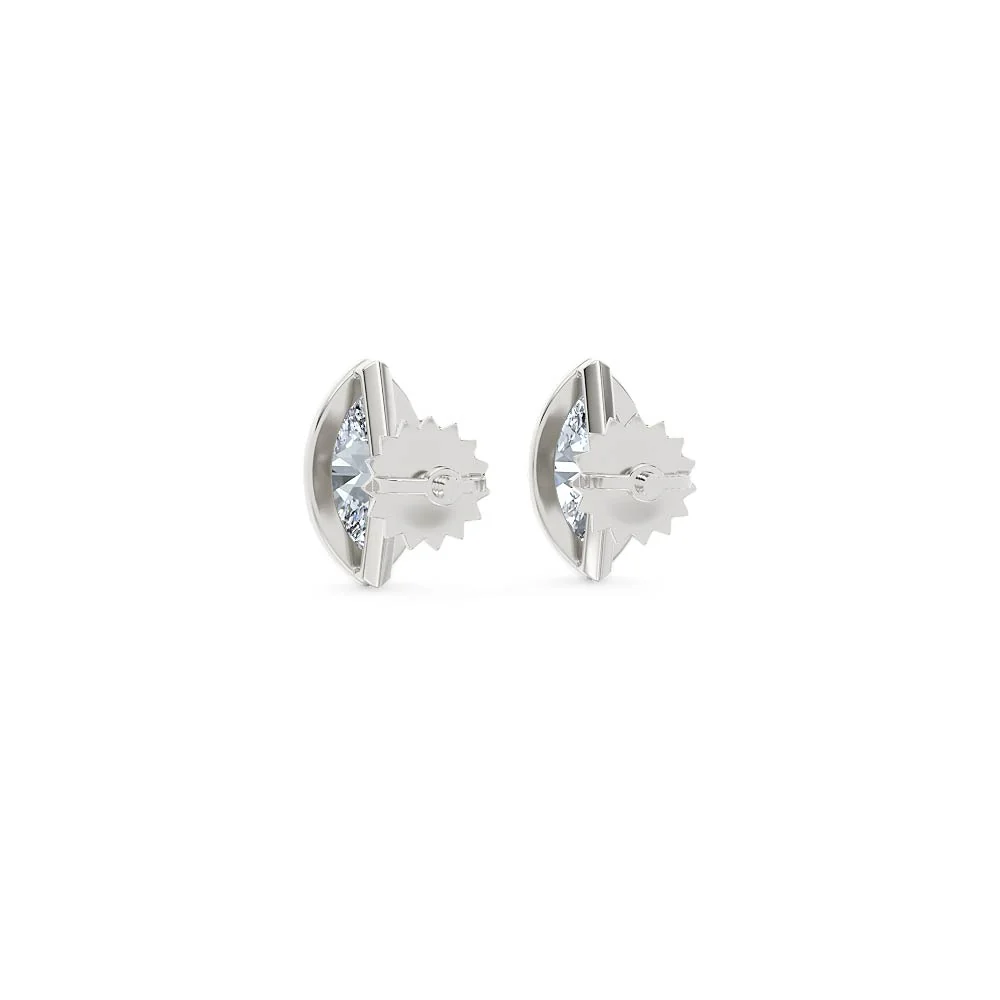 Bezel Set 1.00ct Marquise Cut Lab Diamond Stud Earrings in Platinum - Image 52