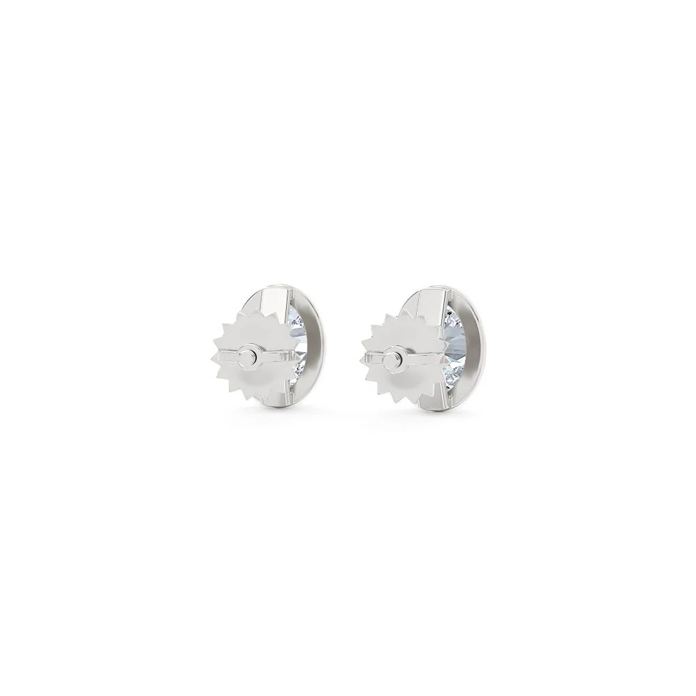 Bezel Set 1.00ct Oval Cut Lab Diamond Stud Earrings in Platinum - Image 46