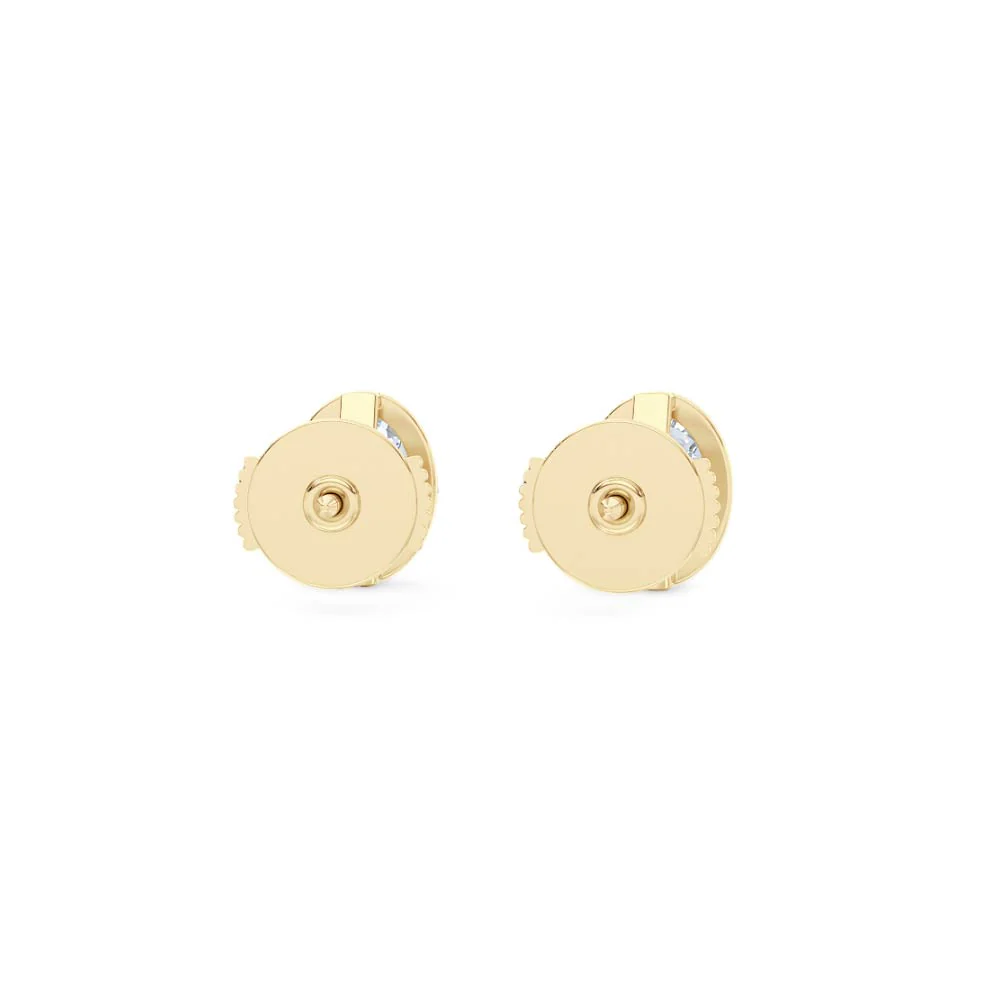 Bezel Set 2.00ct Oval Cut Lab Diamond Stud Earrings in 18K Yellow Gold - Image 47