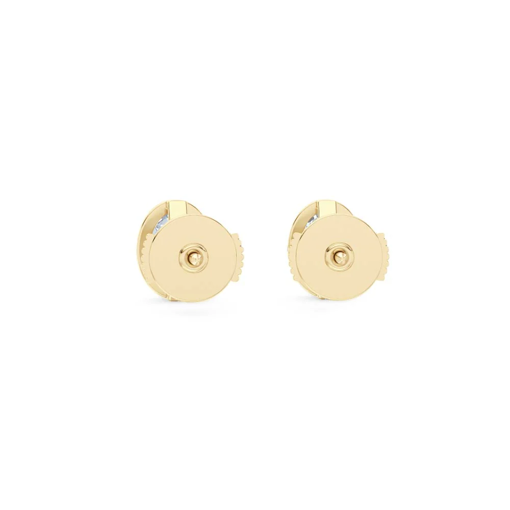 Bezel Set 2.00ct Oval Cut Lab Diamond Stud Earrings in 18K Yellow Gold - Image 50