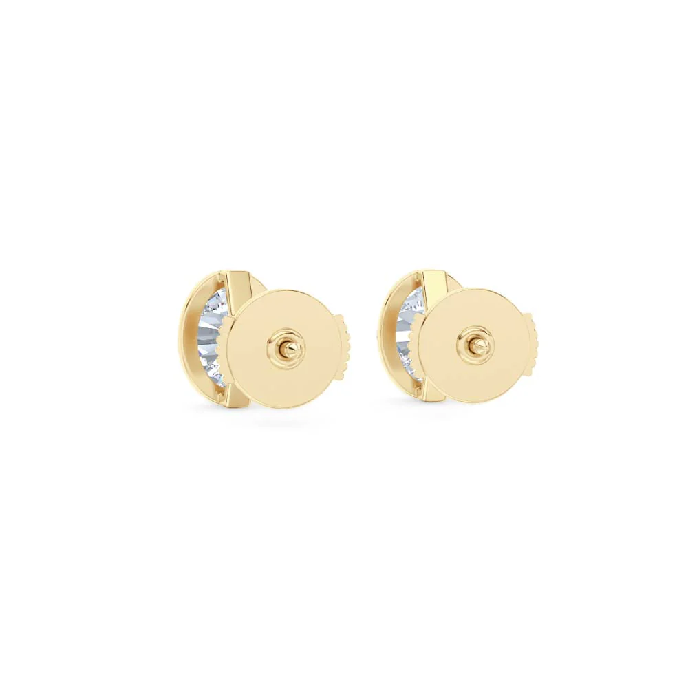 Bezel Set 2.00ct Oval Cut Lab Diamond Stud Earrings in 18K Yellow Gold - Image 52