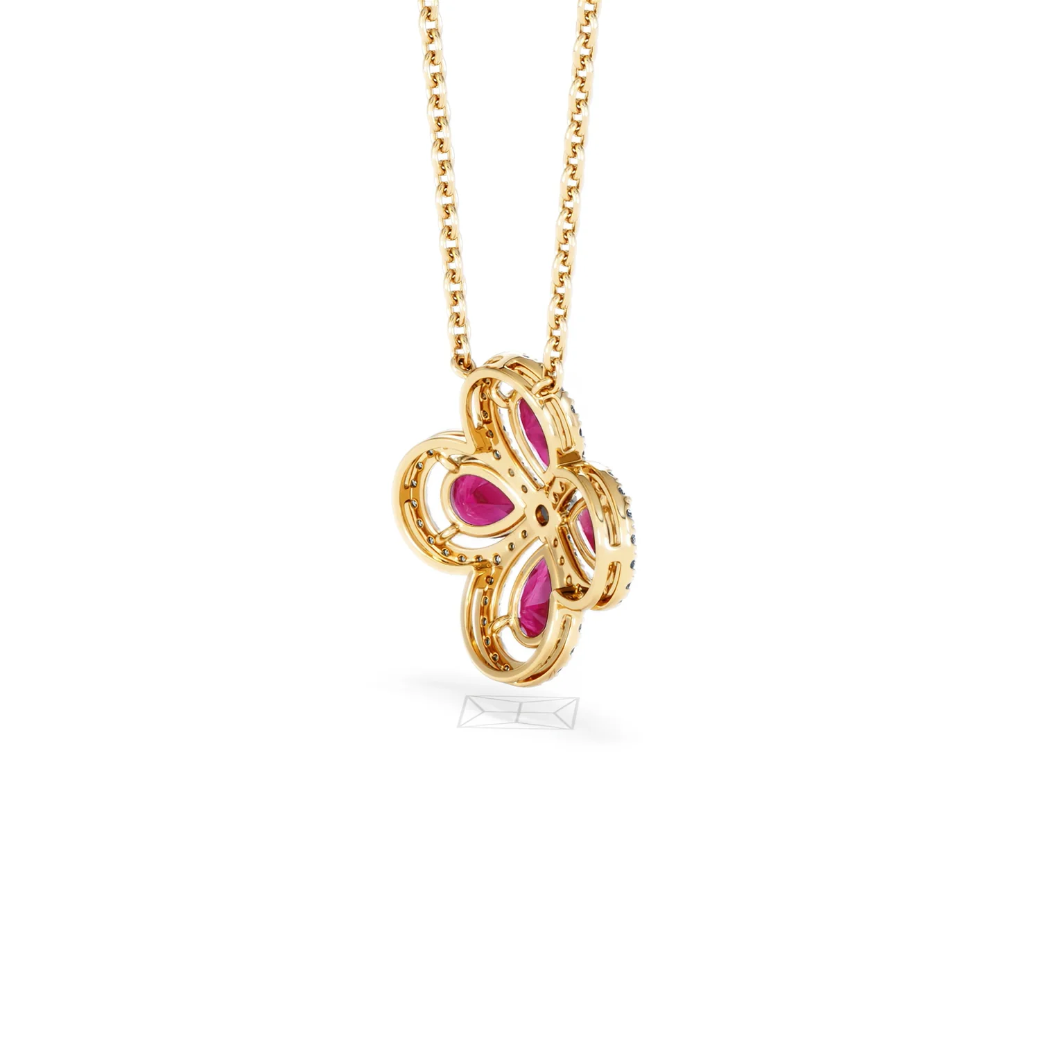 Bloom 3.30ct Lab Ruby and Lab Diamond Necklace in 18K Yellow Gold - Image 38