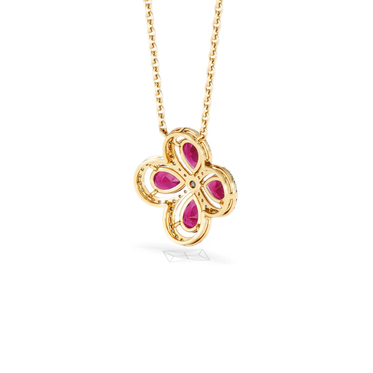 Bloom 3.30ct Lab Ruby and Lab Diamond Necklace in 18K Yellow Gold - Image 41