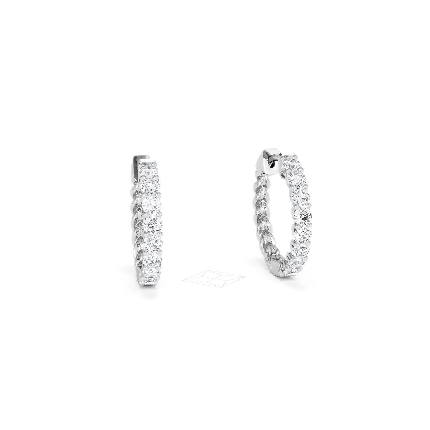 Braided 1.00ct Round Cut Lab Diamond Hoop Earrings in 9K White Gold - Image 12