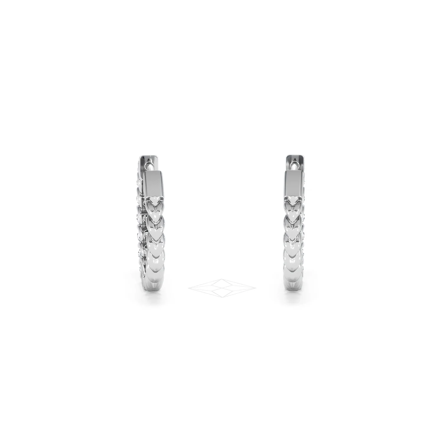 Braided 1.00ct Round Cut Lab Diamond Hoop Earrings in 9K White Gold - Image 49