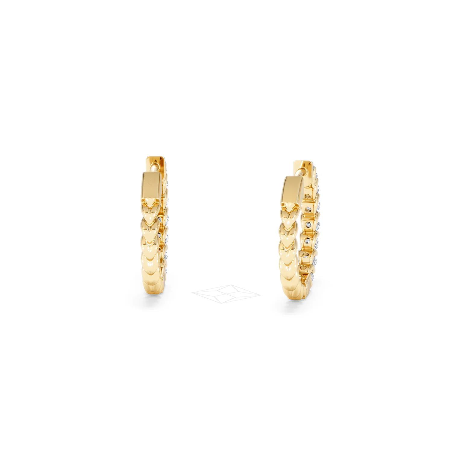Braided 1.00ct Round Cut Lab Diamond Hoop Earrings in 9K Yellow Gold - Image 47