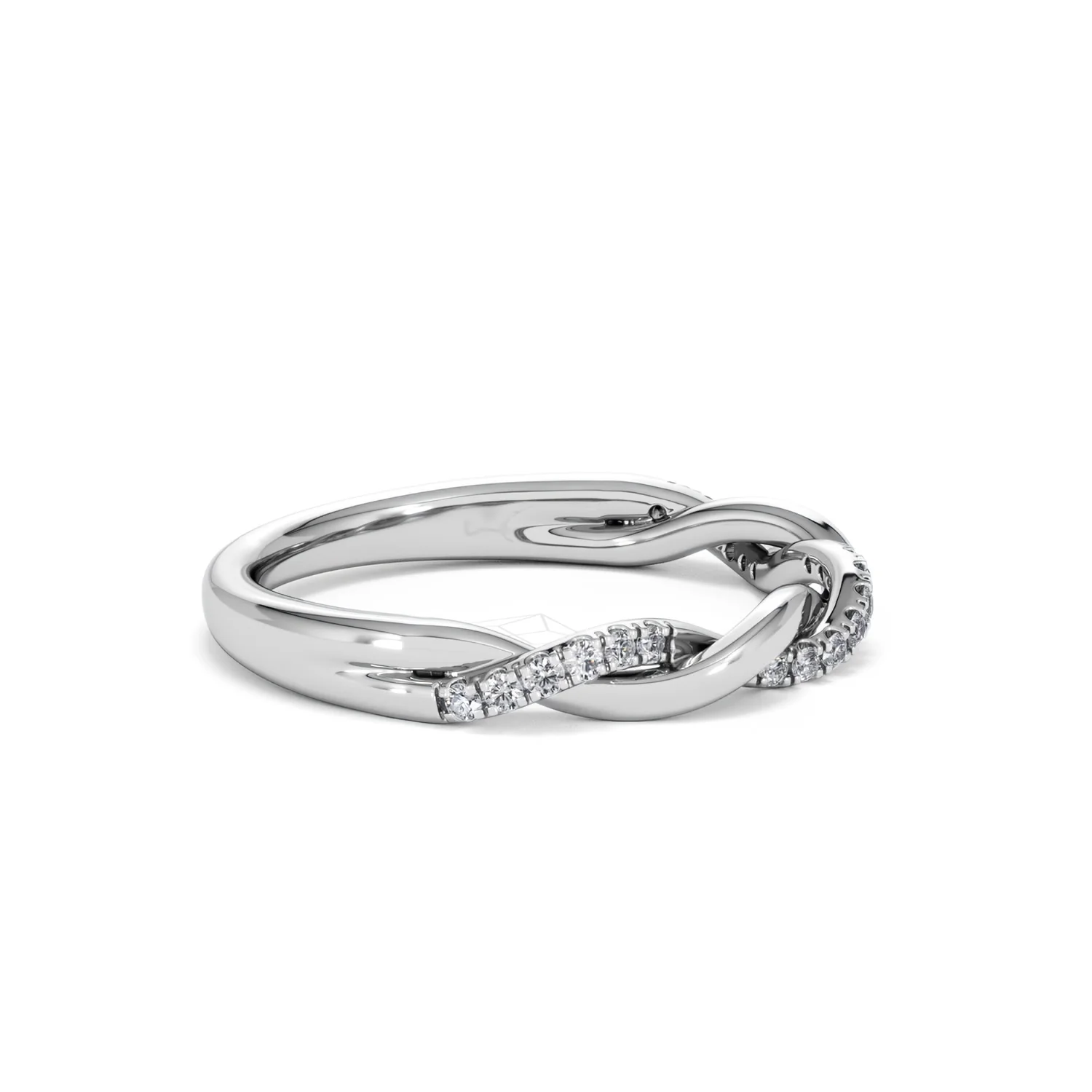 Celia Twist Half Band 0.15ct F/VS Round Cut Lab Diamond Eternity Ring in Silver - Image 25
