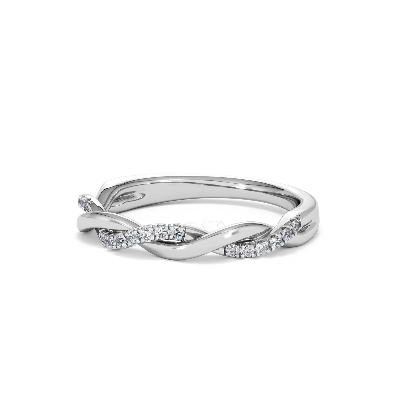 Celia Twist Half Band 0.15ct F/VS Round Cut Lab Diamond Eternity Ring in Silver - Image 81