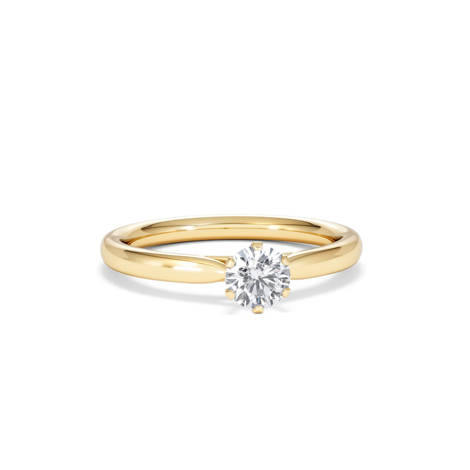 Certified 0.50CT Chloe Low 18K Gold Engagement Ring G/SI2 - Image 10