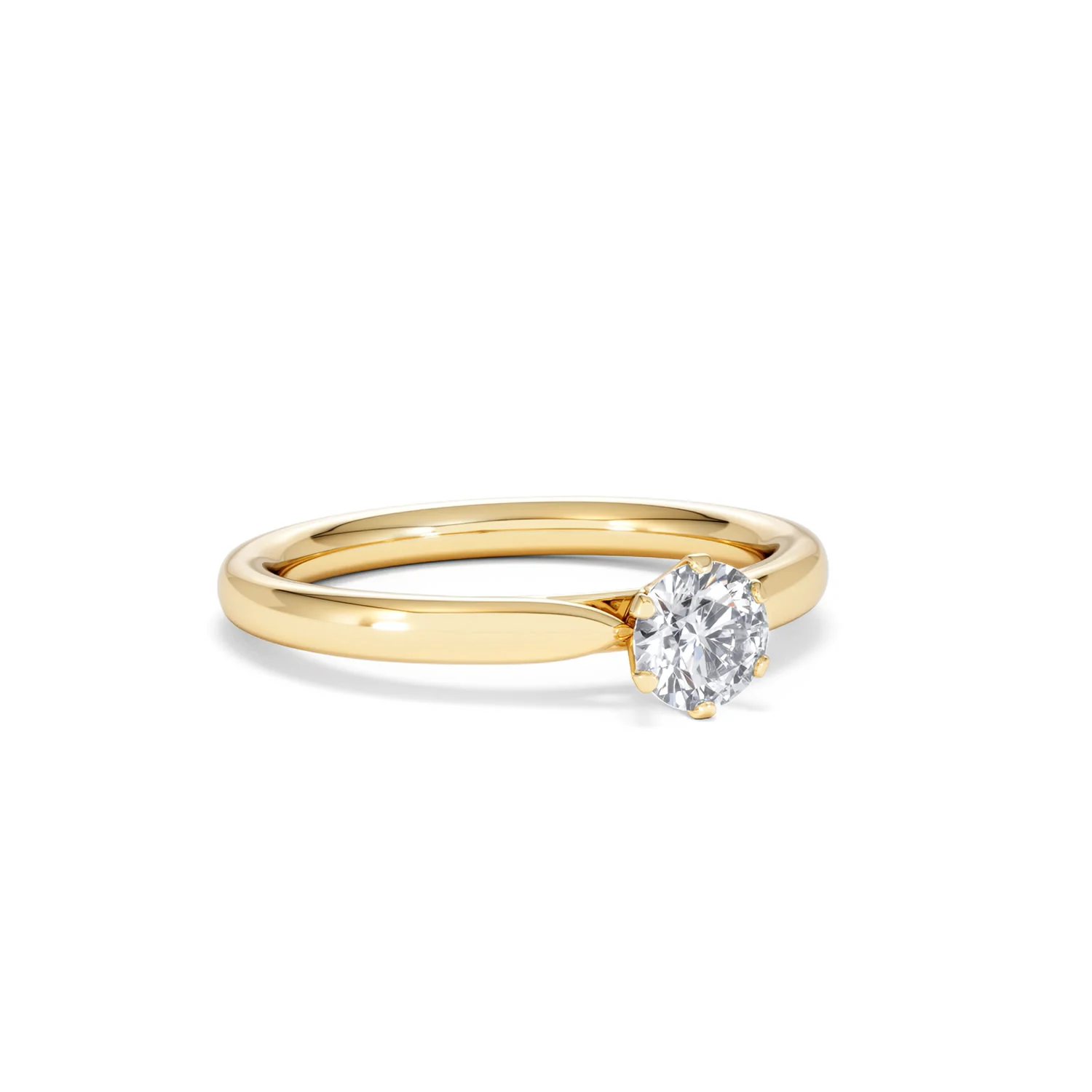 Certified 0.50CT Chloe Low 18K Gold Engagement Ring G/SI2 - Image 14