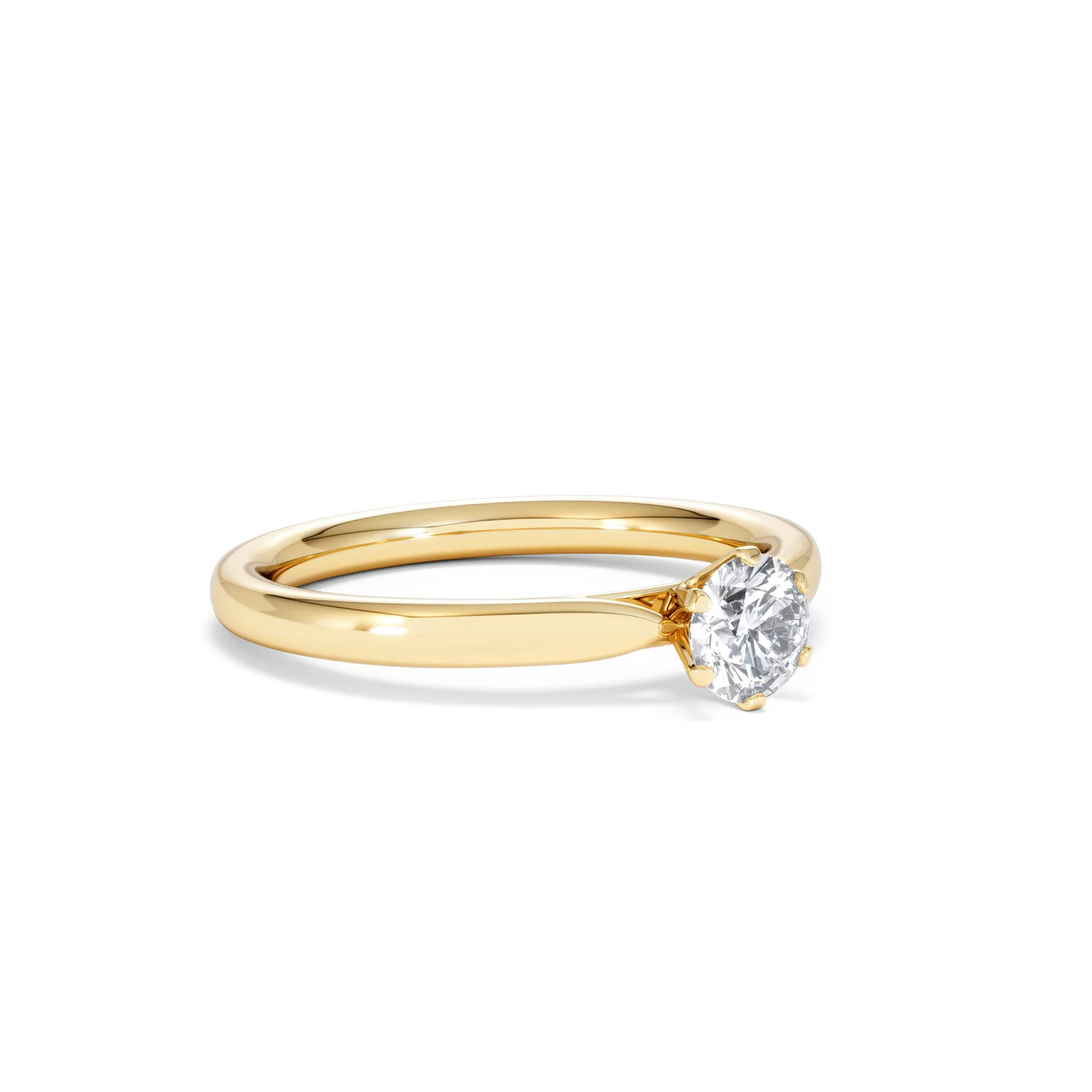 Certified 0.50CT Chloe Low 18K Gold Engagement Ring G/SI2 - Image 16