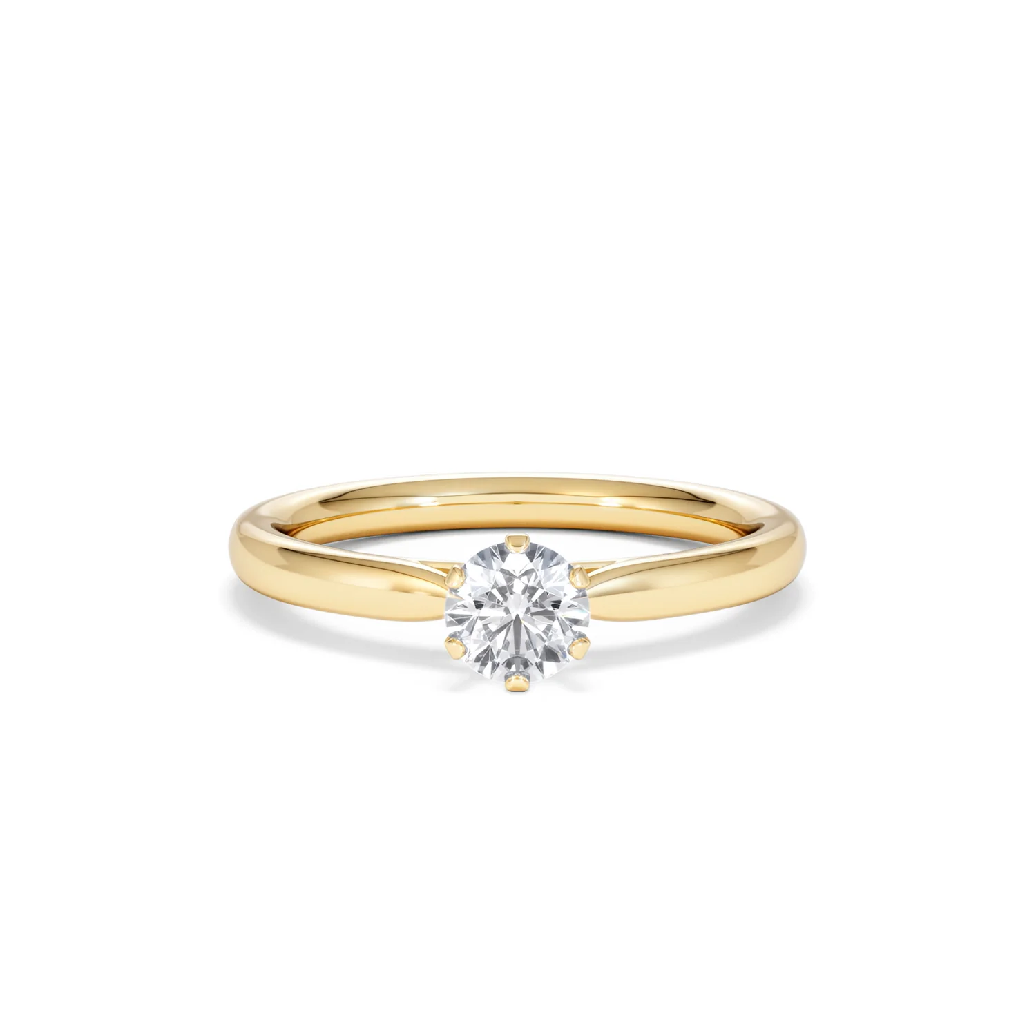 Certified 0.50CT Chloe Low 18K Gold Engagement Ring G/SI2 - Image 8