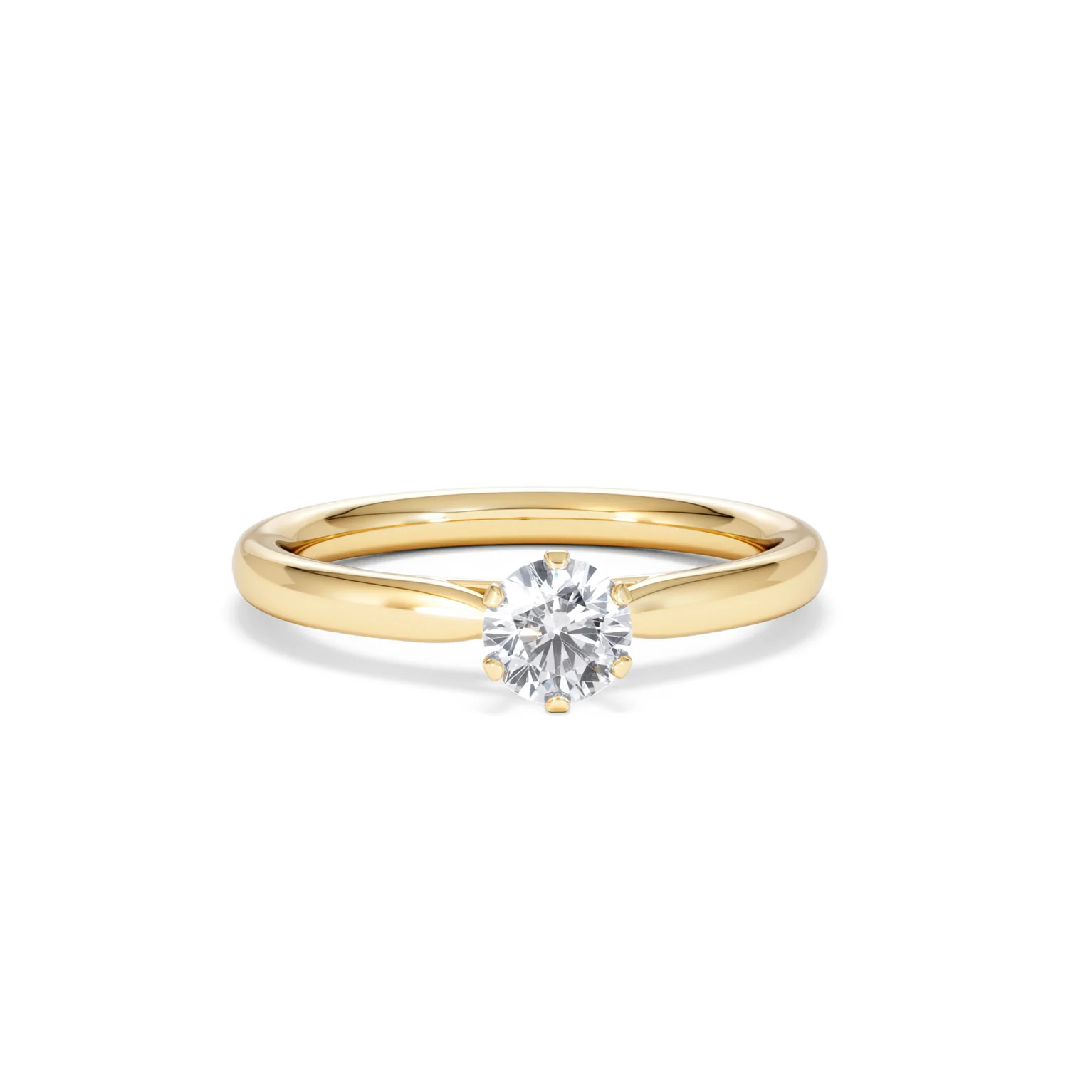 Certified 0.50CT Chloe Low 18K Gold Engagement Ring G/SI2 - Image 9
