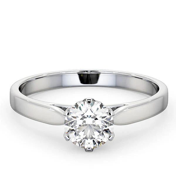 Certified 0.90CT Chloe Low Platinum Engagement Ring G/SI2 - Image 3