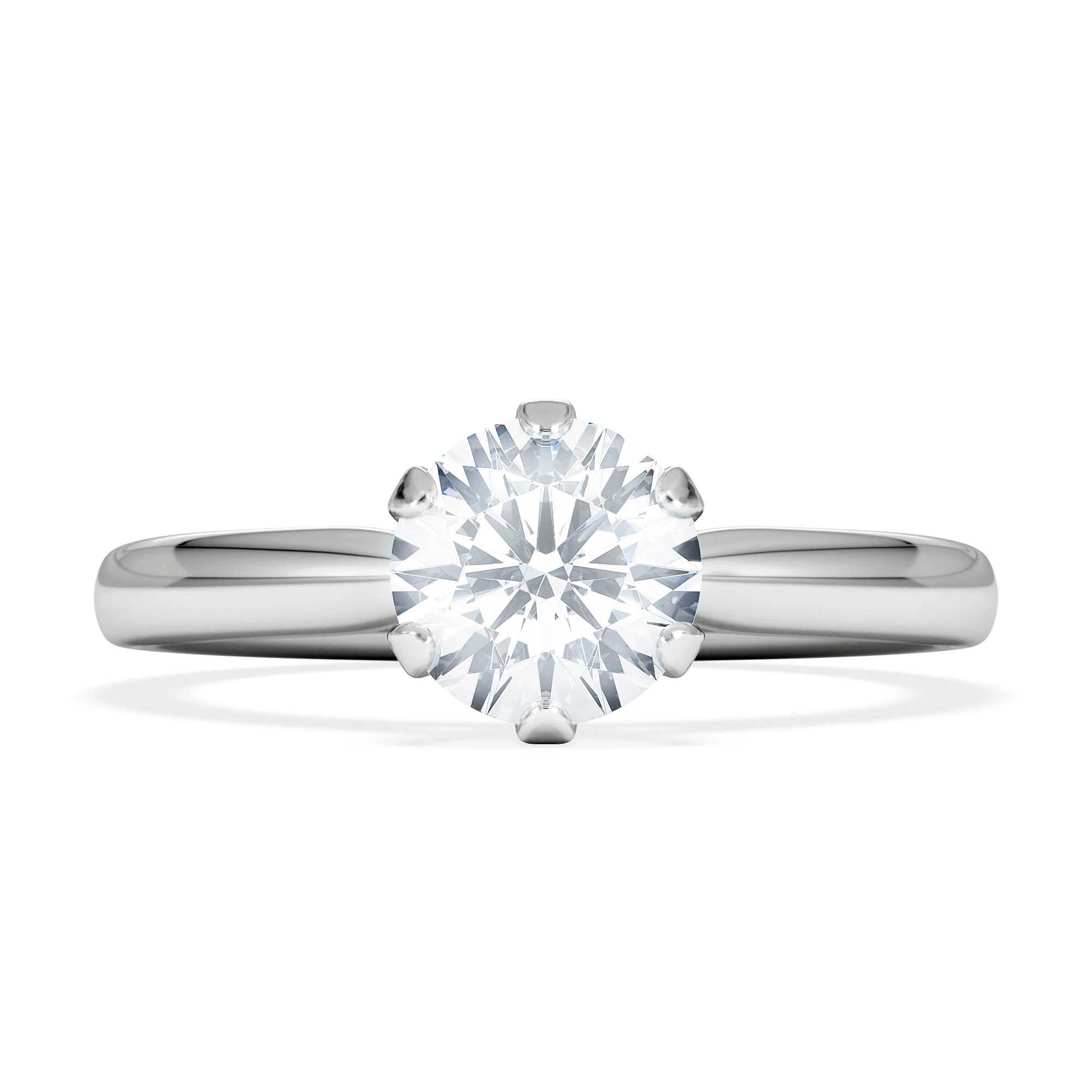 Certified 1.00CT Chloe Low Platinum Engagement Ring G/SI2 - Image 6