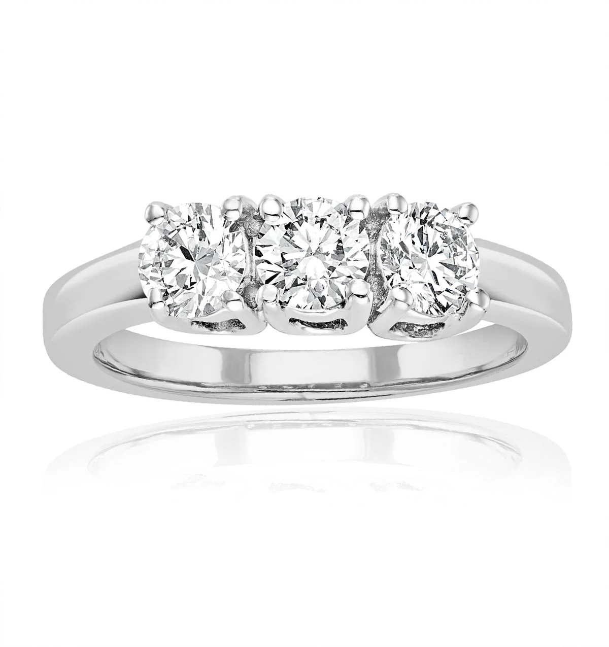 Chloe 18K White Gold 3 Stone Diamond Ring 1.00CT - Image 2
