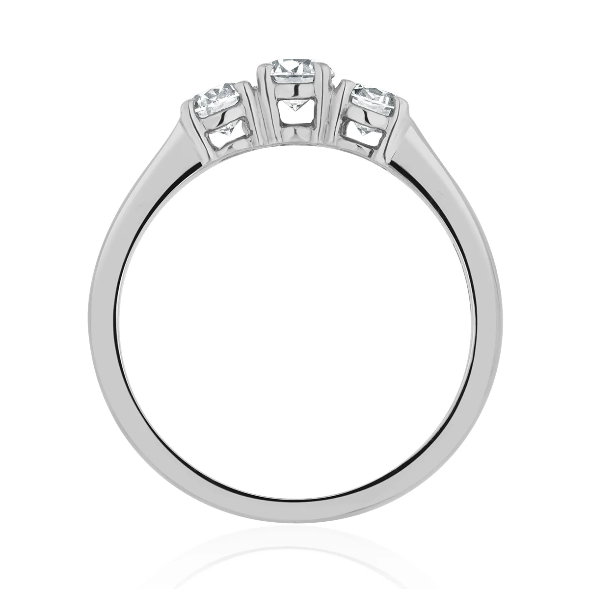 Chloe 3 Stone Trilogy Lab Diamond Ring 0.75CT H/Si in Platinum - Image 3