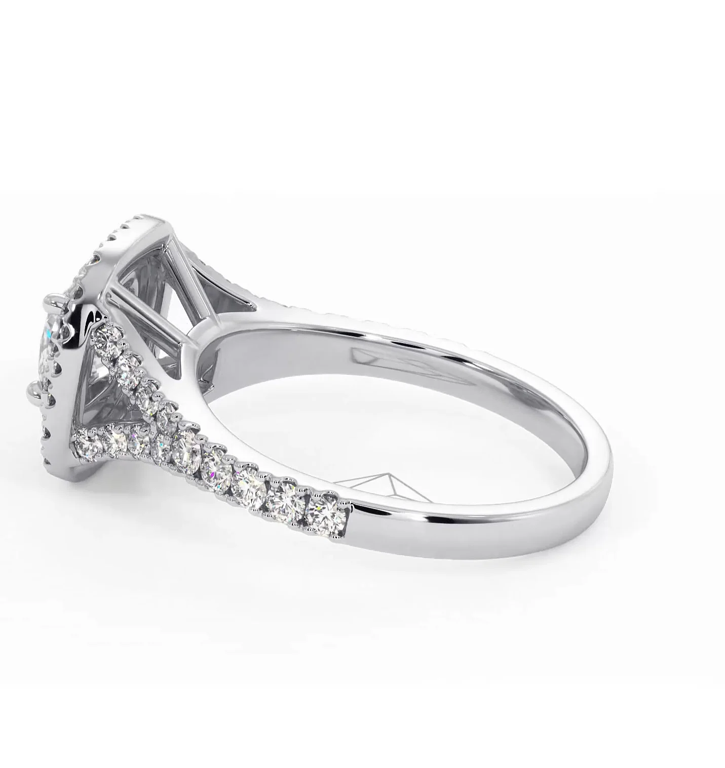 Cleopatra Diamond Halo Engagement Ring 18K White Gold 1.20ct G/SI2 - Image 112
