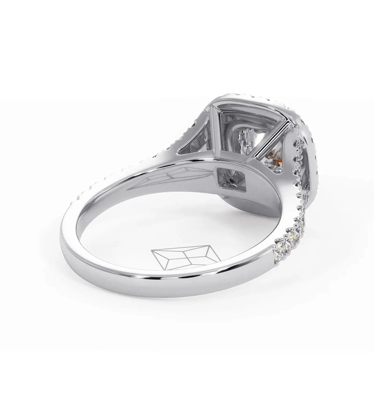 Cleopatra Diamond Halo Engagement Ring 18K White Gold 1.20ct G/SI2 - Image 135
