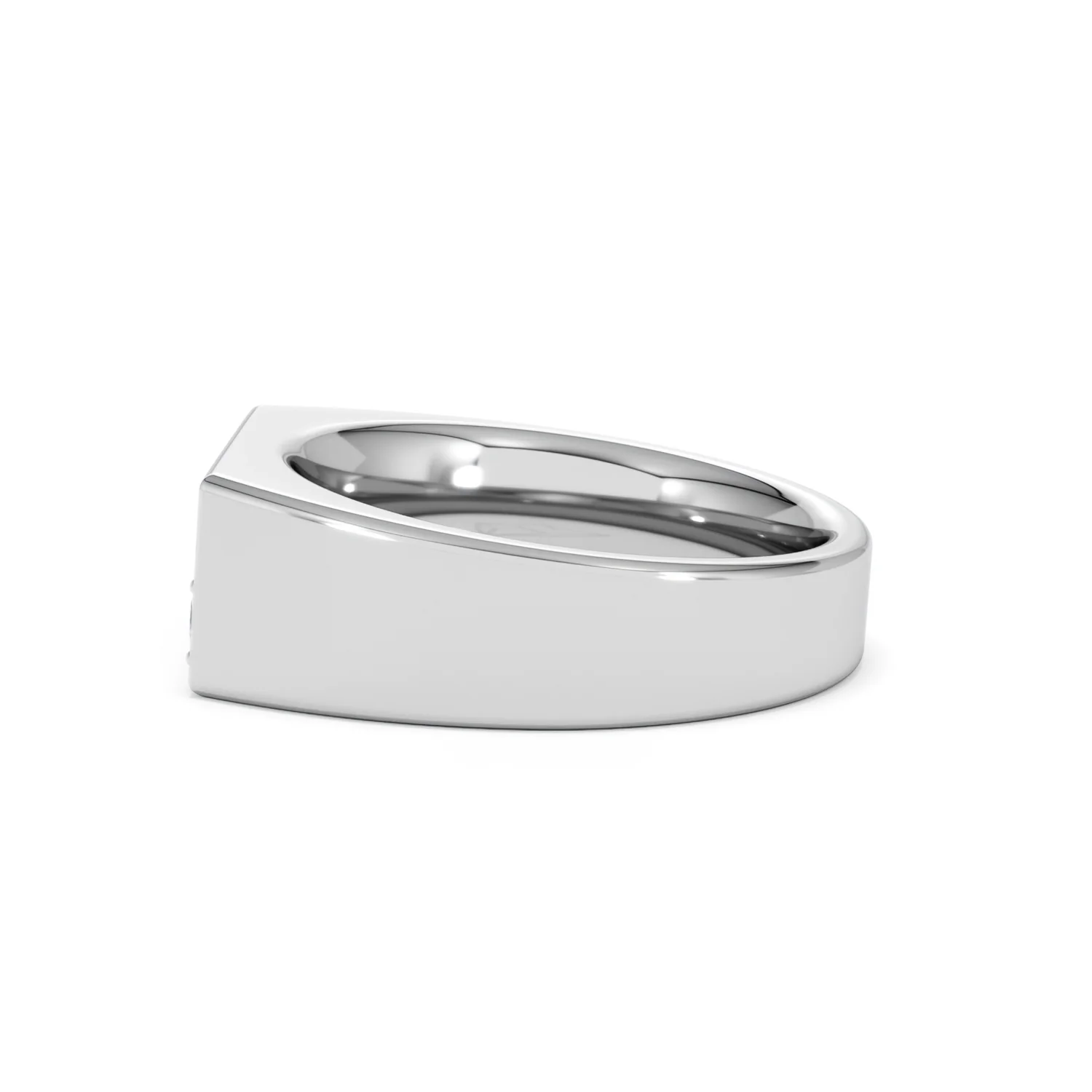 Crest 0.03ct Lab Diamond Men's Rectangle Signet Ring in Sterling Silver - Image 67