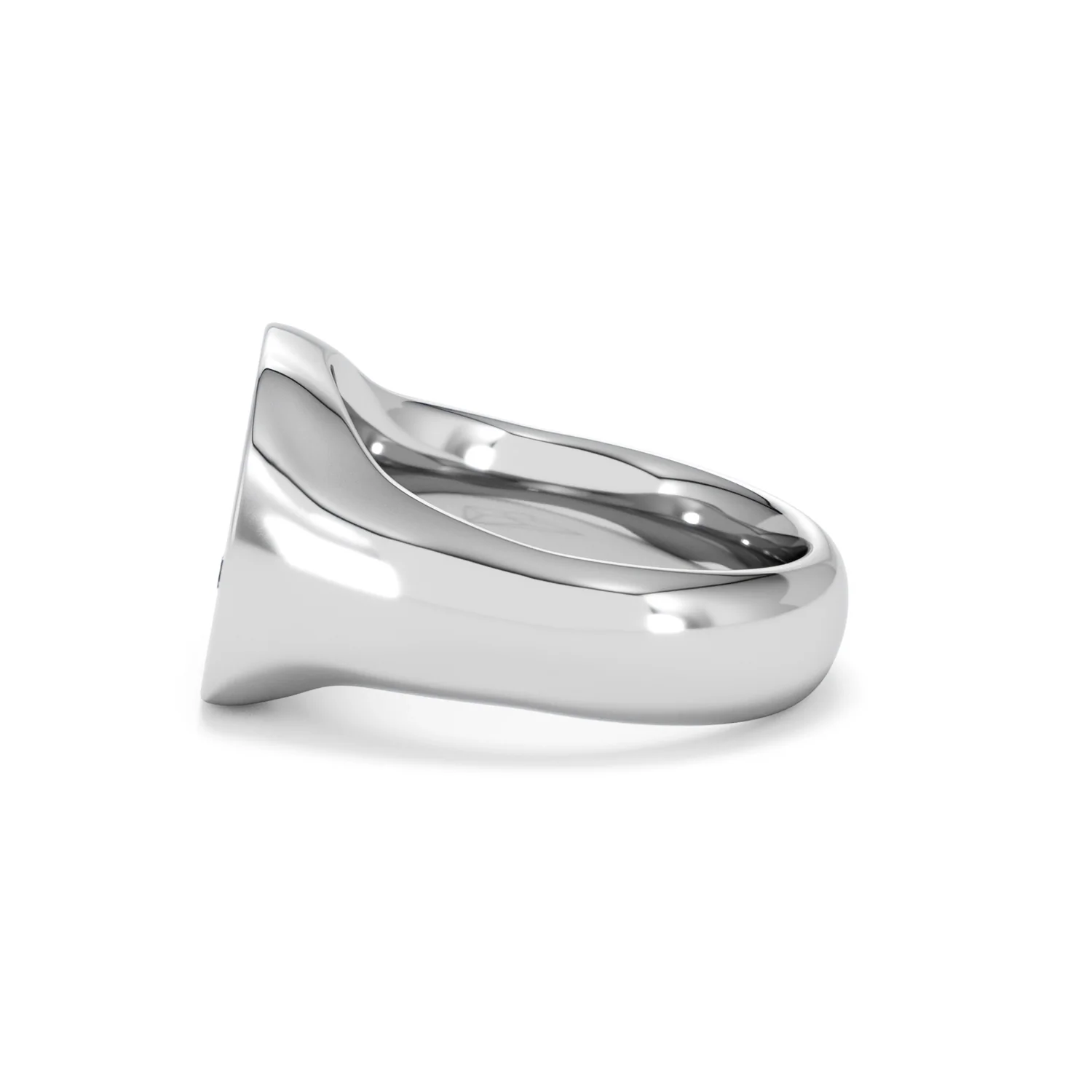 Crest 0.03ct Lab Diamond Men's Square Signet Ring in Sterling Silver - Image 68