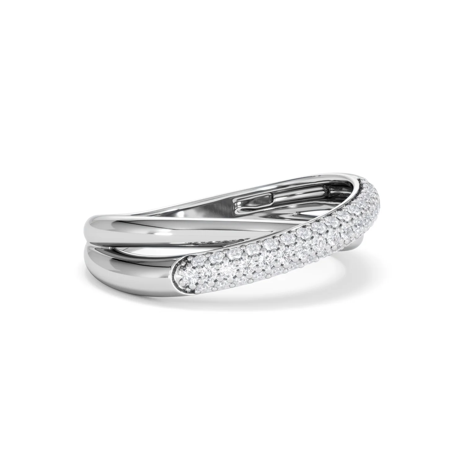 Crossover Set Lab Diamond Ring 0.35ct in 925 Silver - Image 21