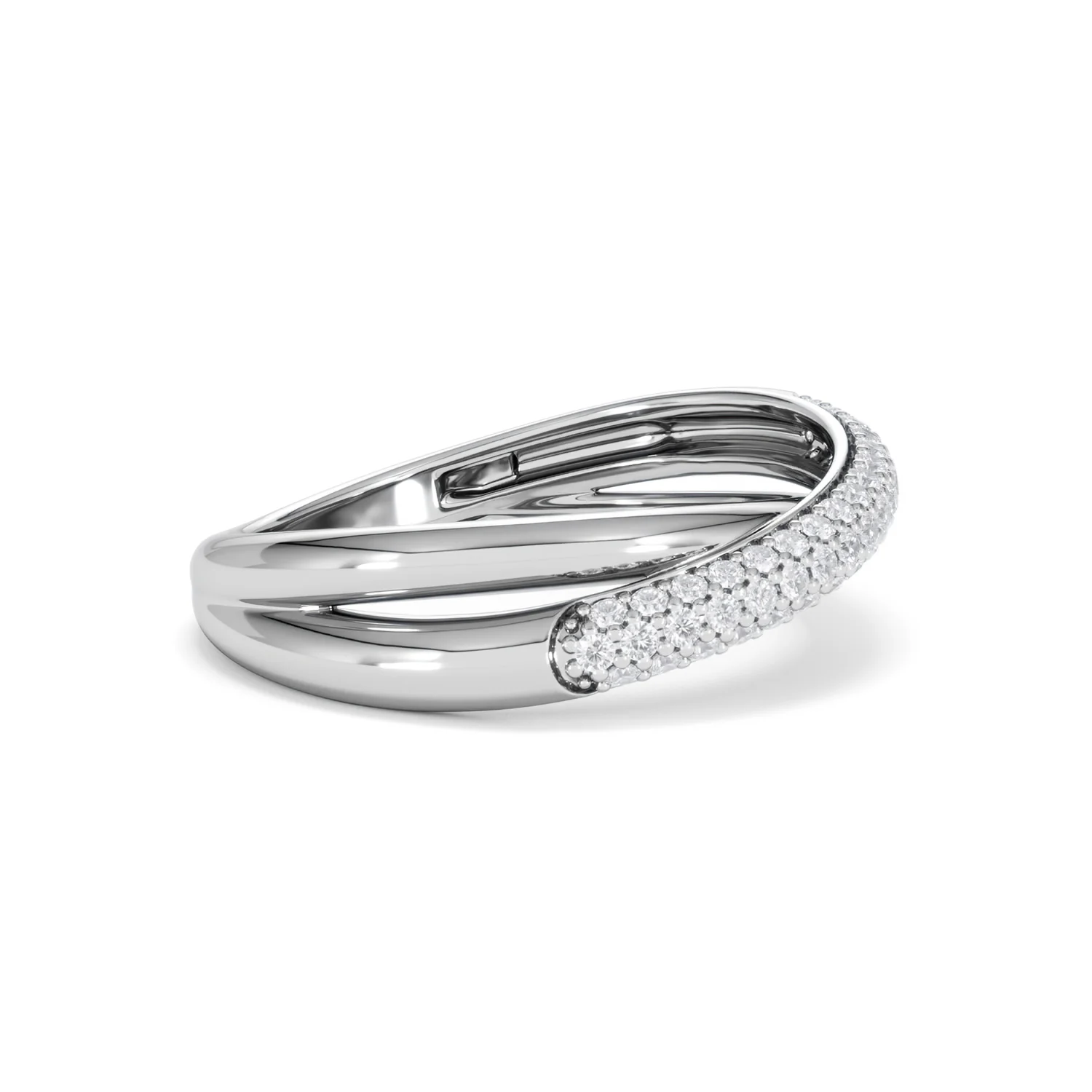 Crossover Set Lab Diamond Ring 0.35ct in 925 Silver - Image 26