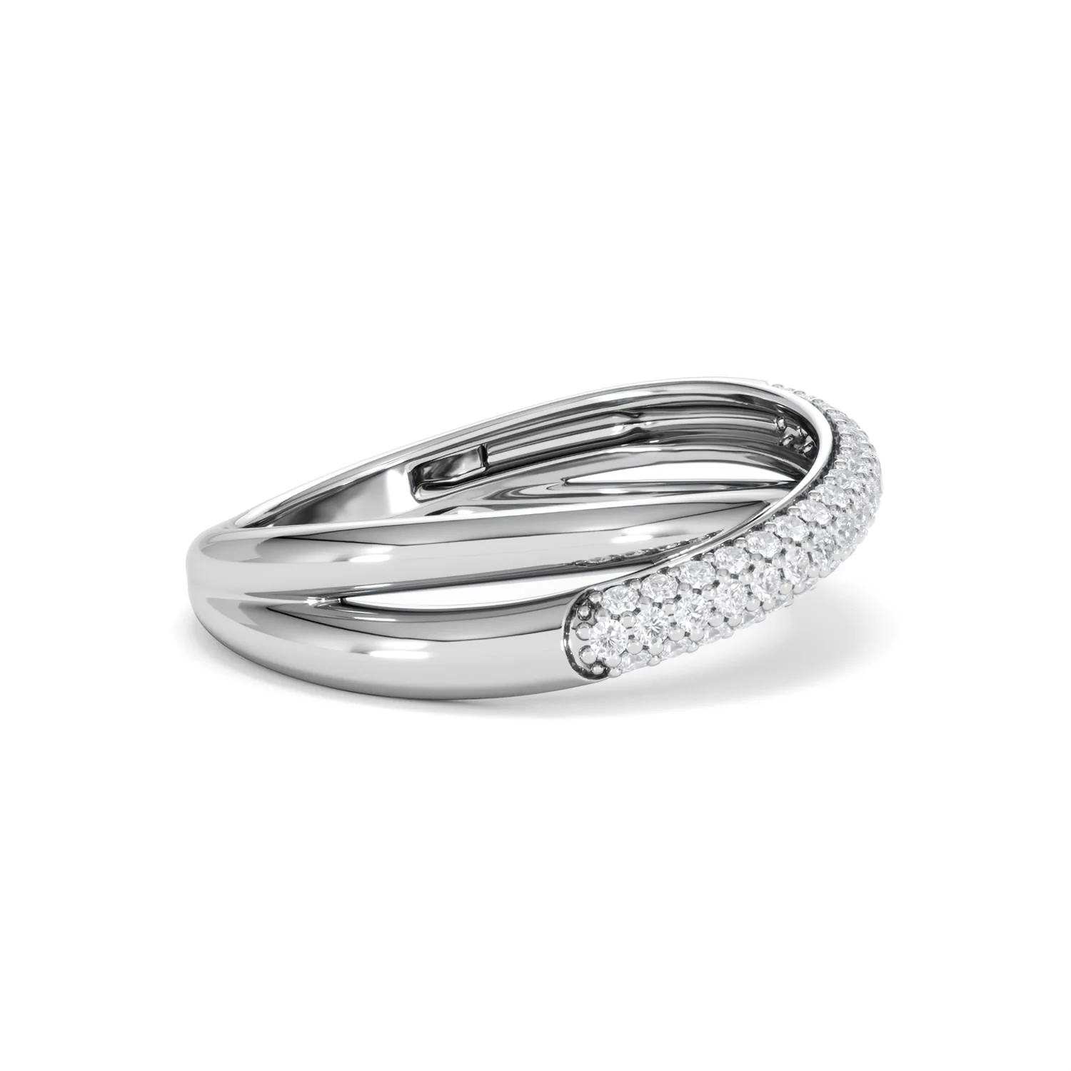 Crossover Set Lab Diamond Ring 0.35ct in 925 Silver - Image 27