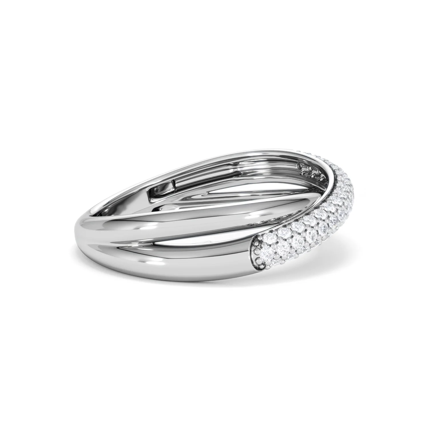 Crossover Set Lab Diamond Ring 0.35ct in 925 Silver - Image 29