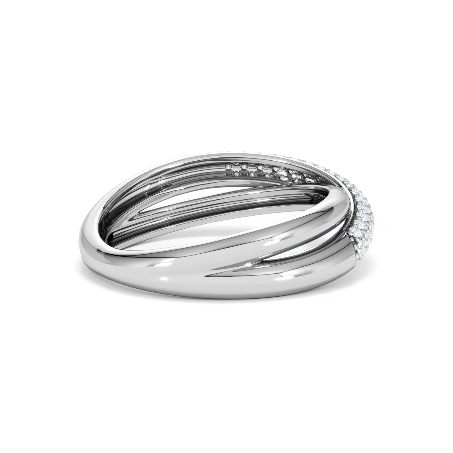 Crossover Set Lab Diamond Ring 0.35ct in 925 Silver - Image 39
