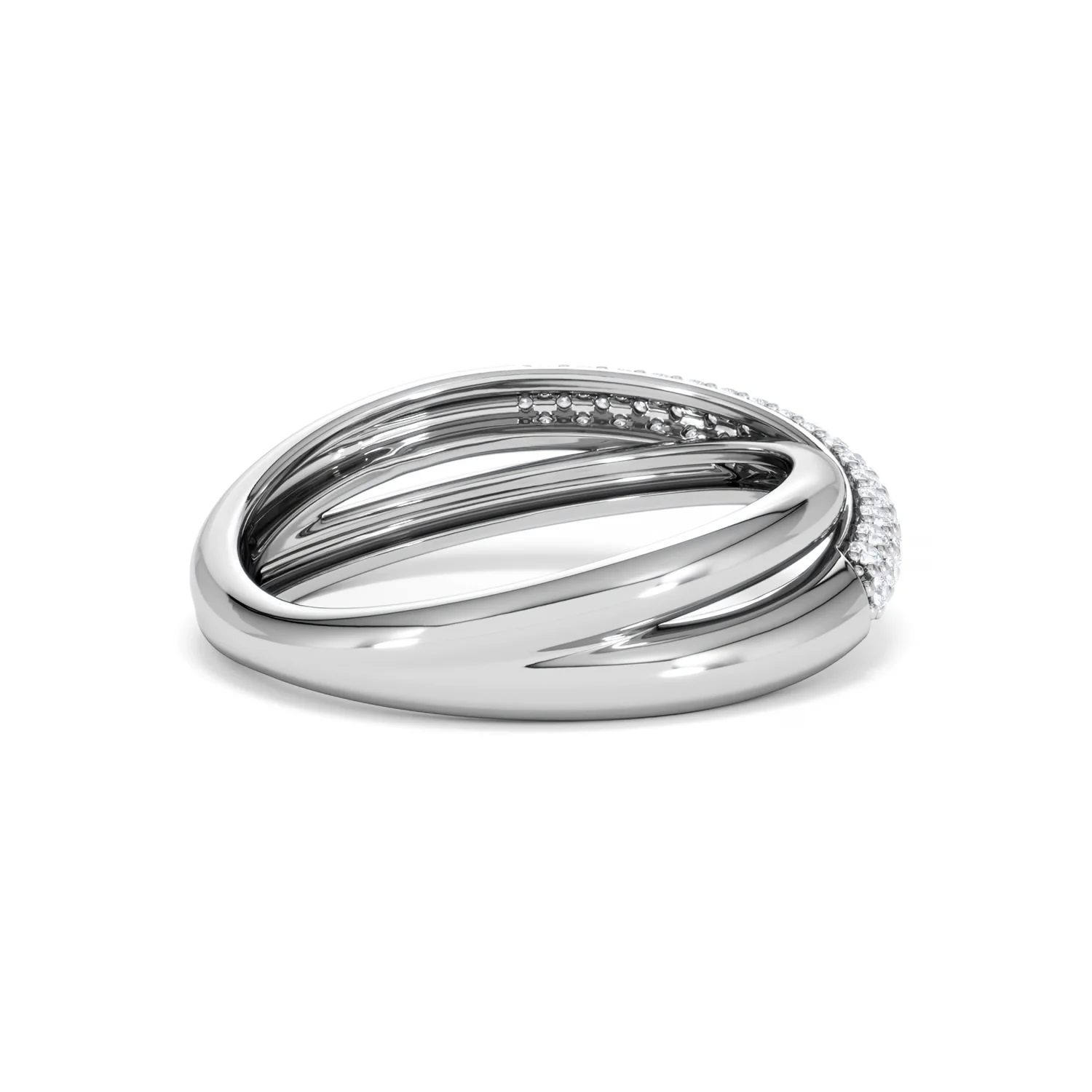 Crossover Set Lab Diamond Ring 0.35ct in 925 Silver - Image 40