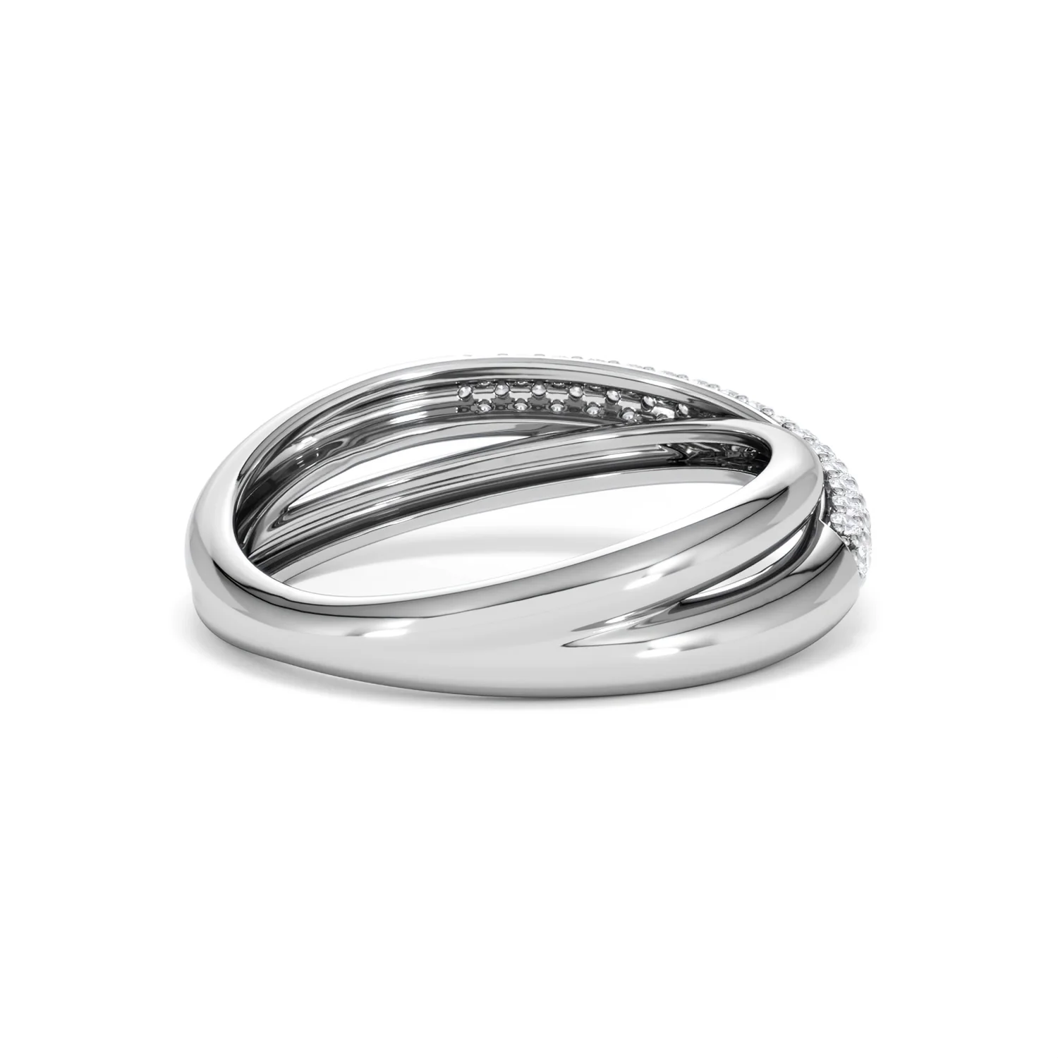 Crossover Set Lab Diamond Ring 0.35ct in 925 Silver - Image 42