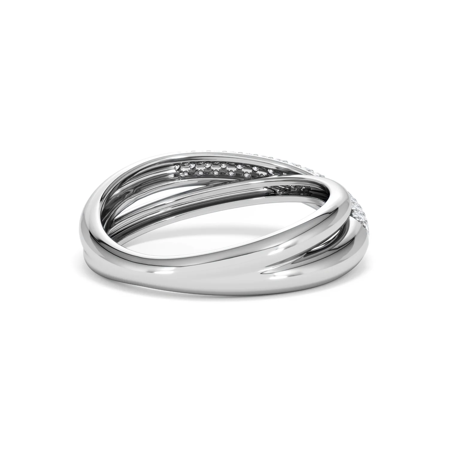 Crossover Set Lab Diamond Ring 0.35ct in 925 Silver - Image 44
