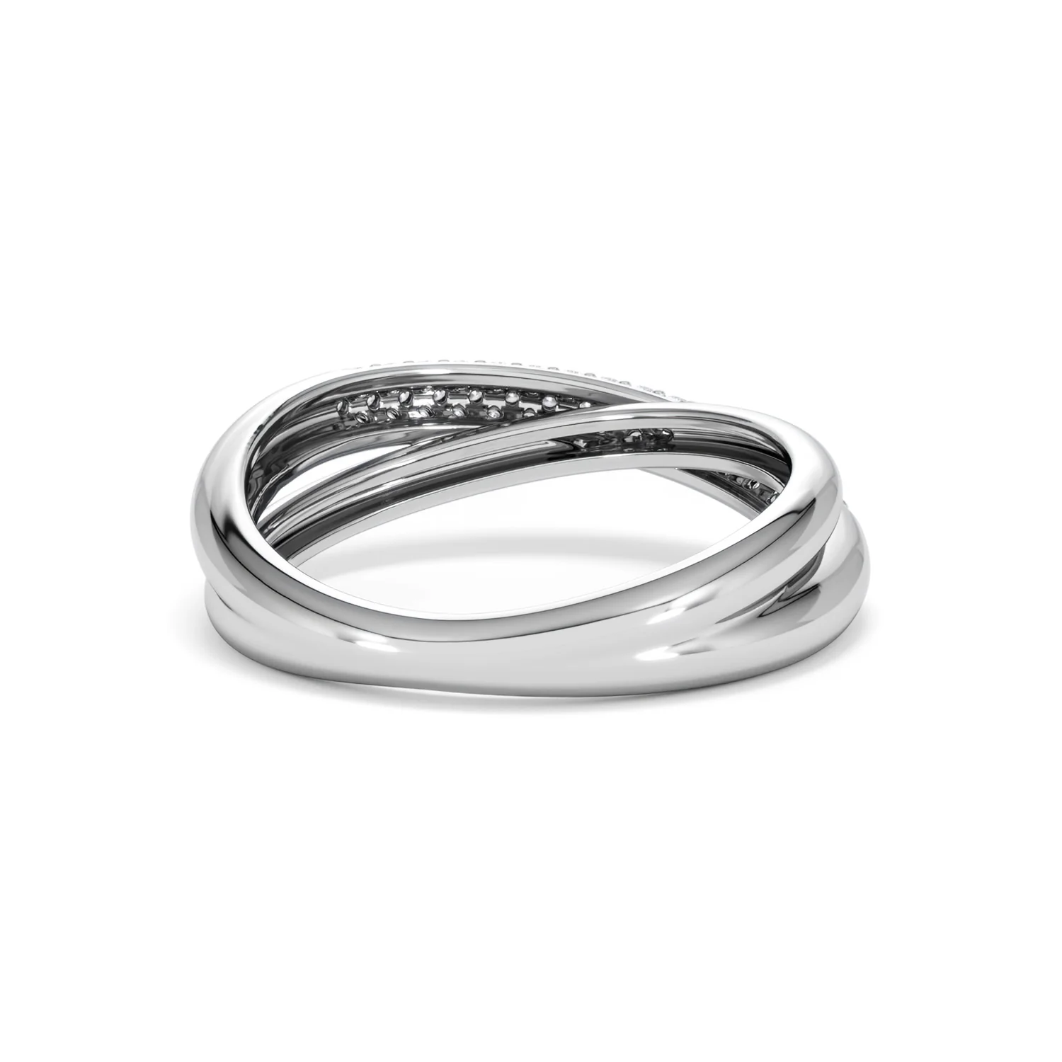 Crossover Set Lab Diamond Ring 0.35ct in 925 Silver - Image 48