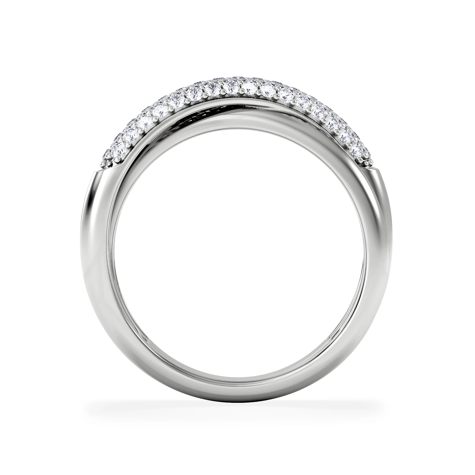 Crossover Set Lab Diamond Ring 0.35ct in 925 Silver - Image 5