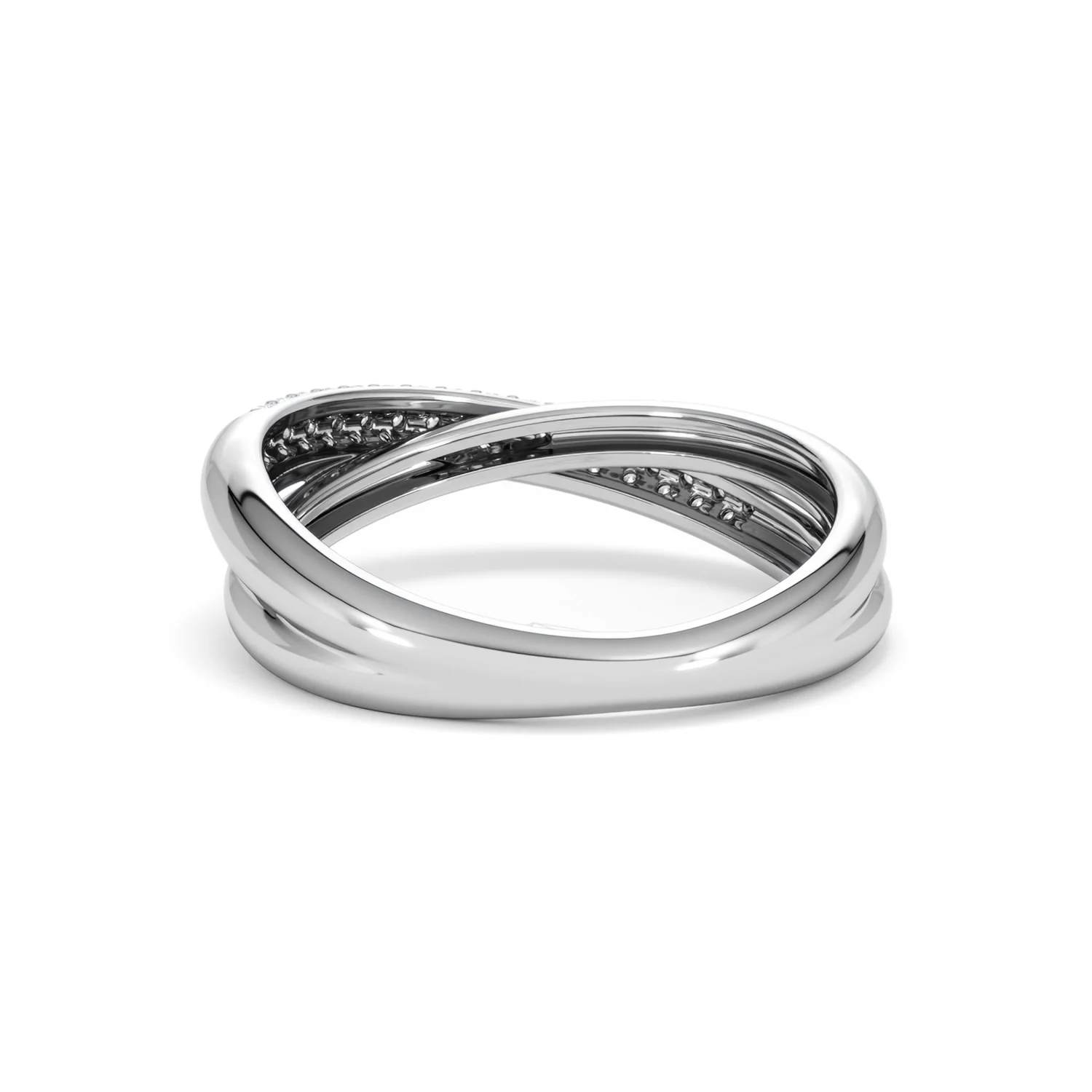 Crossover Set Lab Diamond Ring 0.35ct in 925 Silver - Image 55