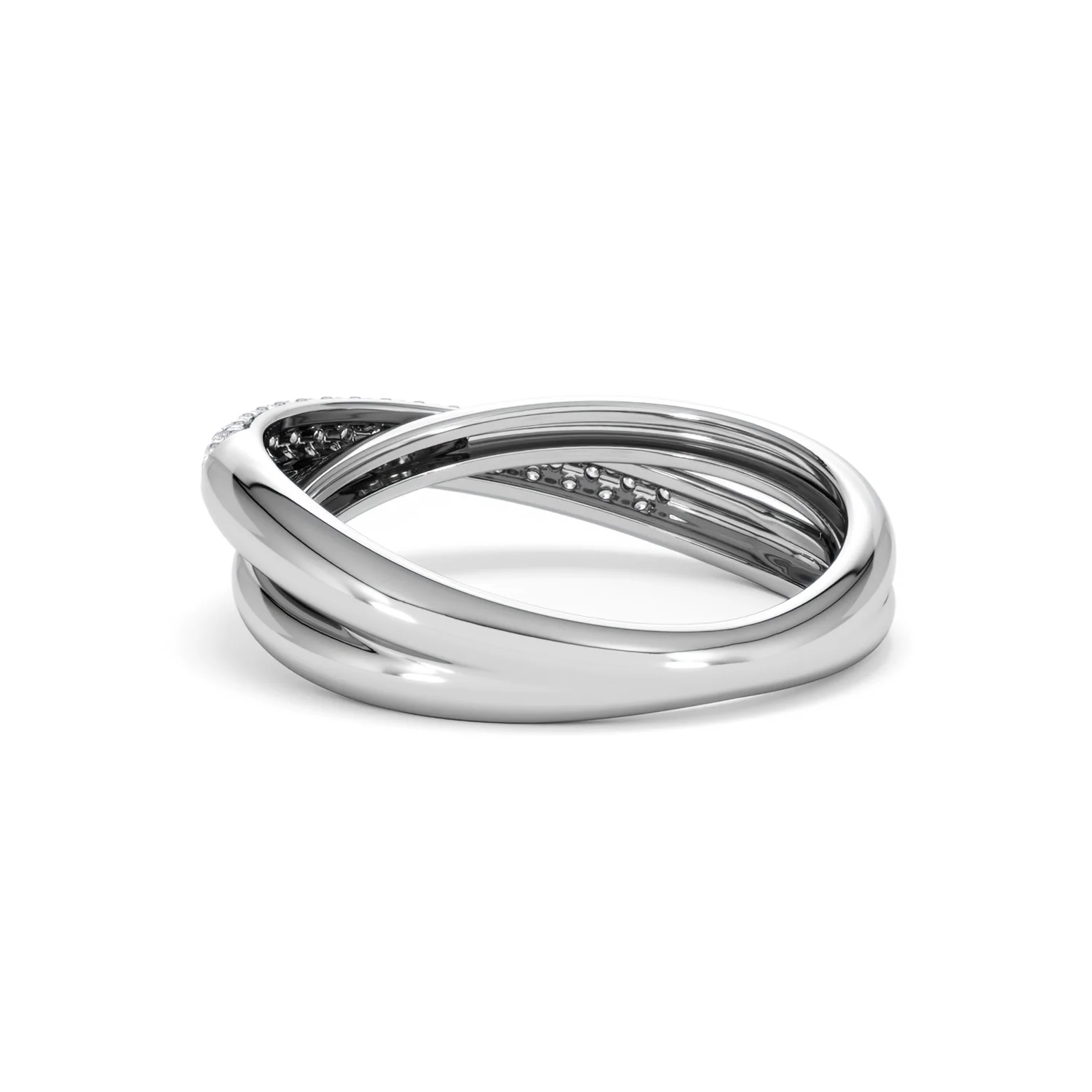 Crossover Set Lab Diamond Ring 0.35ct in 925 Silver - Image 59