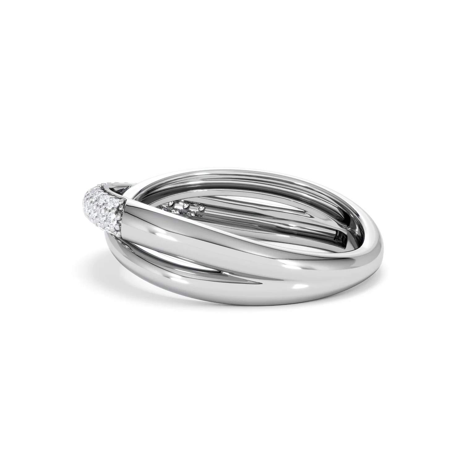 Crossover Set Lab Diamond Ring 0.35ct in 925 Silver - Image 67