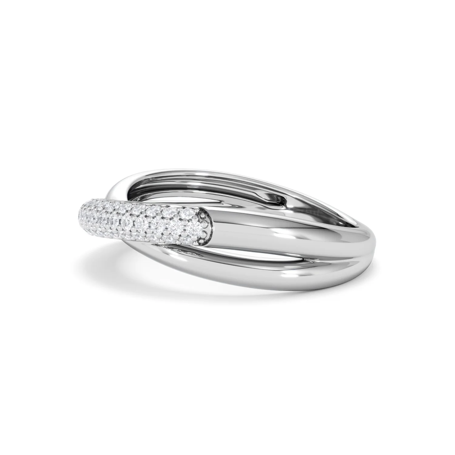 Crossover Set Lab Diamond Ring 0.35ct in 925 Silver - Image 76