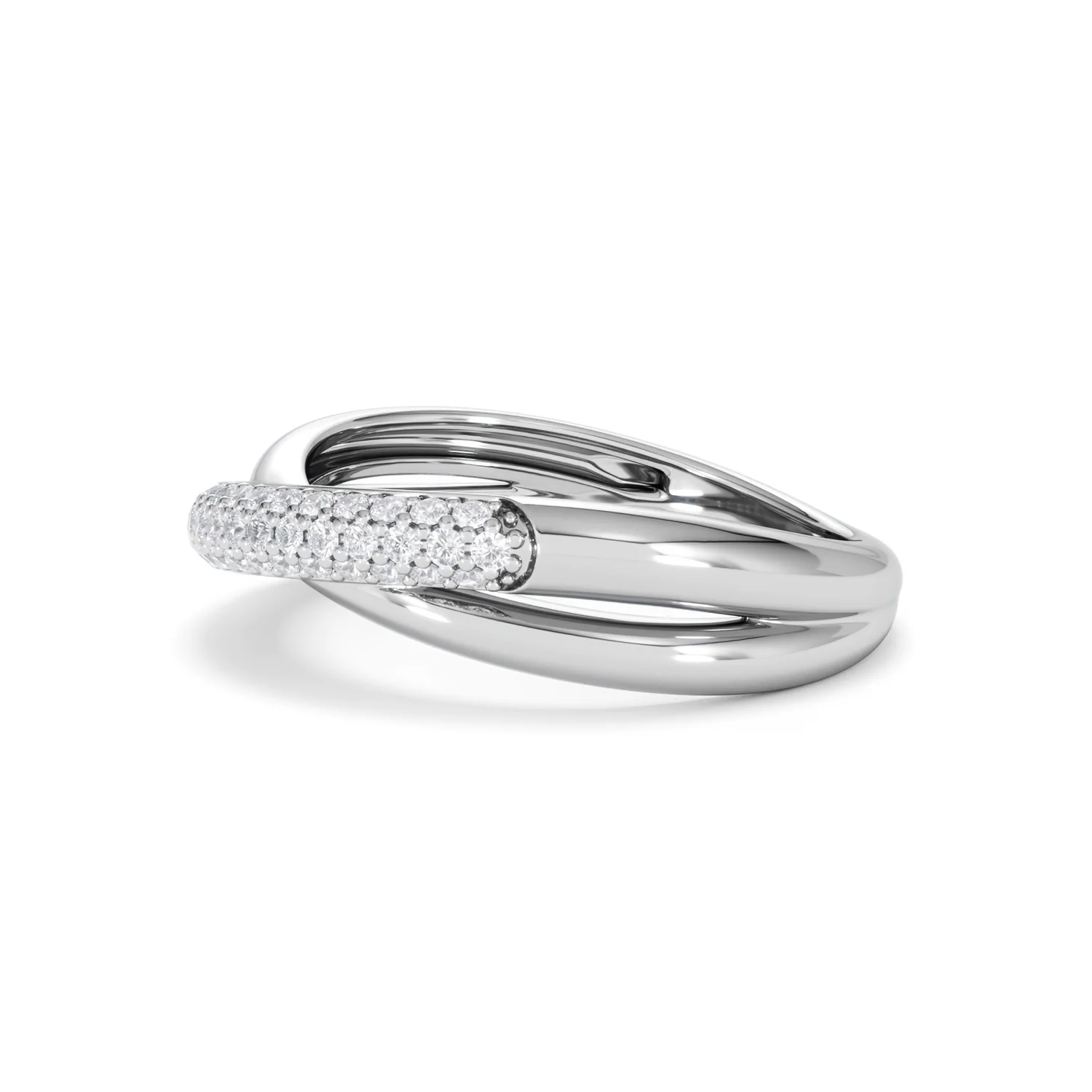 Crossover Set Lab Diamond Ring 0.35ct in 925 Silver - Image 77